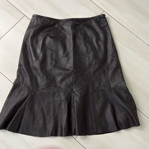 ALFANI Dark Brown Soft Leather Skirt Size 10